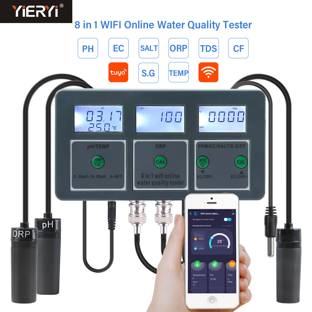 Marine Aquarium Water Analyzer - WiFi Tuya Smart Smart Data Logger