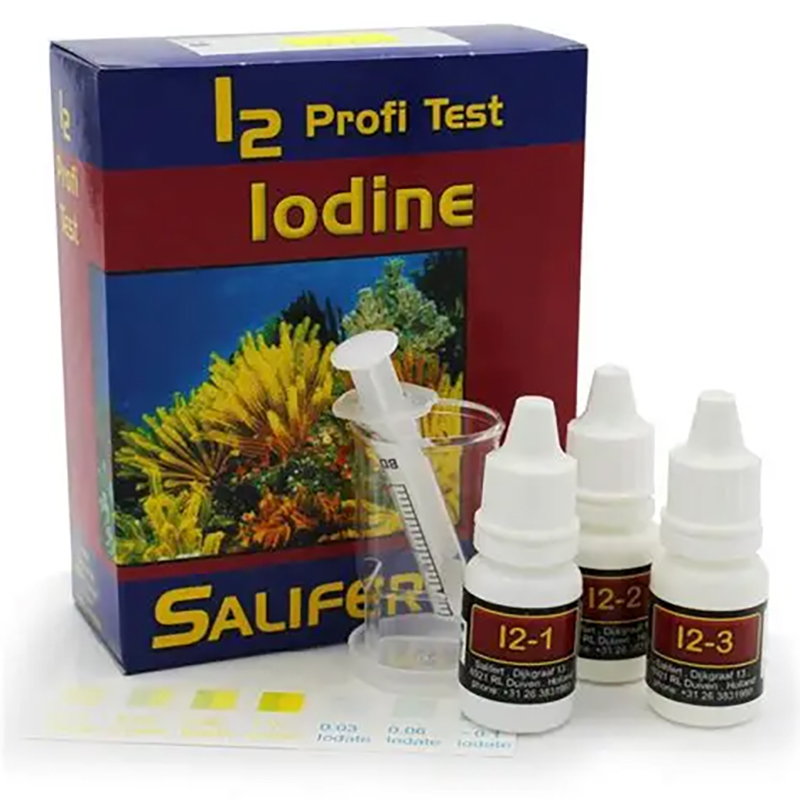 Marine Aquarium Test Kit - ซาลิเฟิร์ต ไอโอดีน I2 Profi-Test - ชุดทดสอบน้ำทะเลความแม่นยำสูงสำหรับตู้ปลาปะการัง