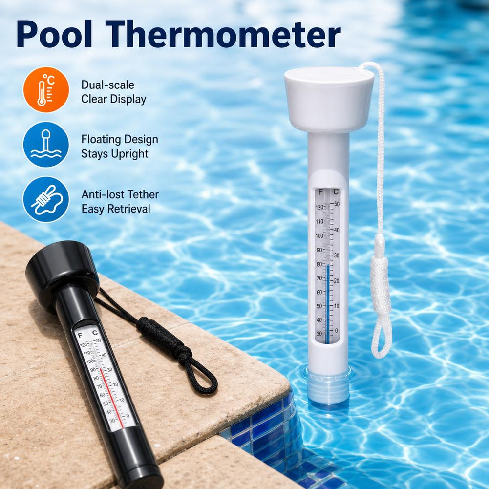 Marine Aquarium Water Analyzer - เครื่องวัดอุณหภูมิสระว่ายน้ำแบบลอยน้ำพร้อมสายวัดอุณหภูมิน้ำสำหรับสระว่ายน้ำ ตู้ปลา ตู้เลี้ยงปลา