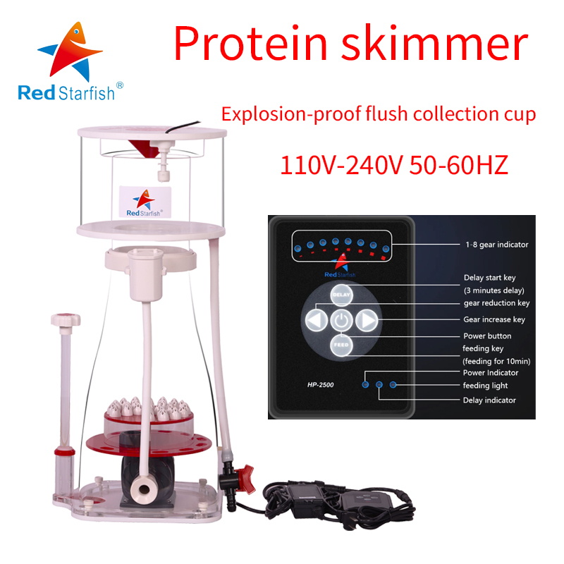 Marine Aquarium Aquascape - 110-240V ปลาดาวสีแดง Aquarium ภายในโปรตีน Skimmer Sump