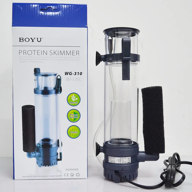 Marine Aquarium Aquascape - เครื่องกรองโปรตีน BOYU 6W/8W แบบแขวน พร้อมปั๊ม สำหรับตู้ปลาทะเล