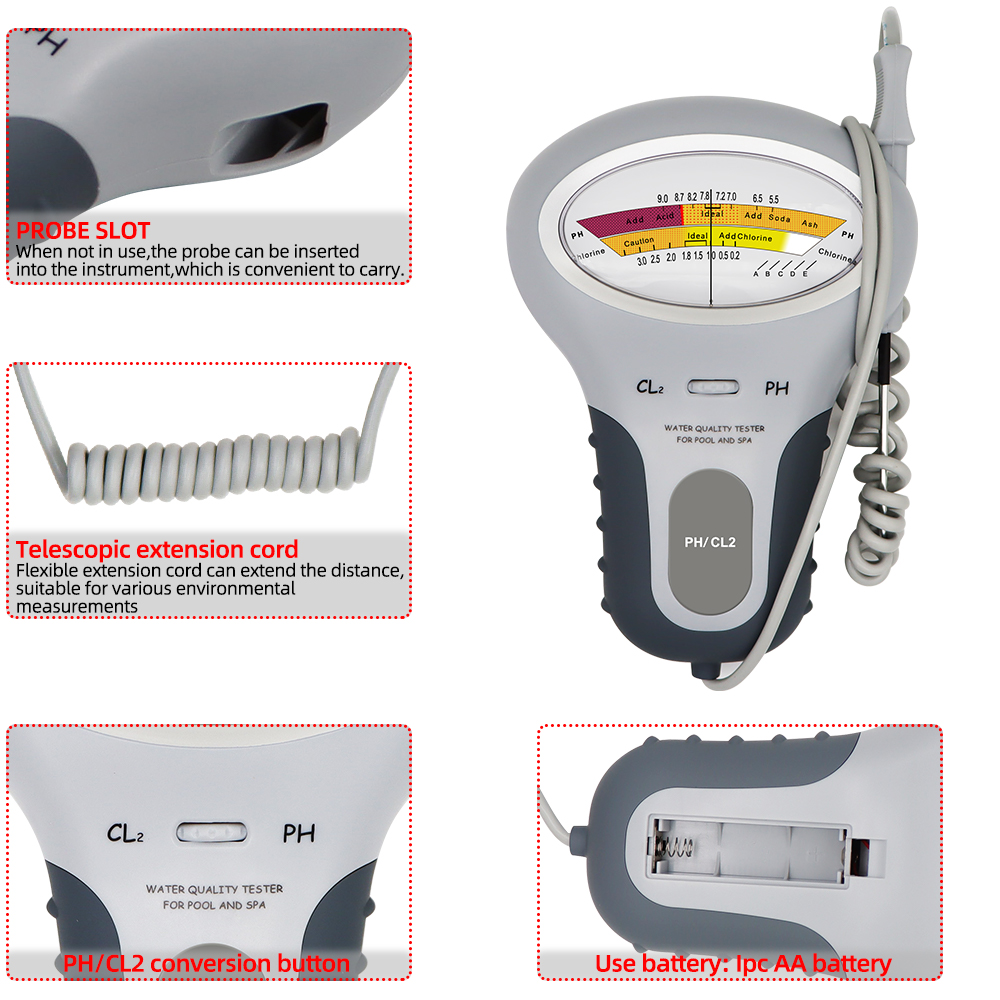 2 In 1 PH คลอรีนเมตรคลอรีน PC- - Marine Aquarium Test Kit บทวิจารณ์และราคา