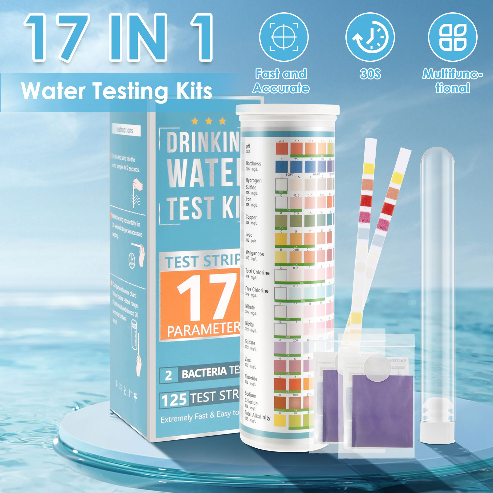 100/125 PC Aquarium Test Strip - Marine Aquarium Test Kit บทวิจารณ์และราคา